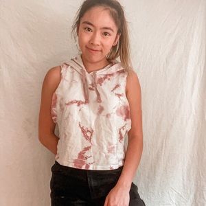 Tie dye crop hoodie
